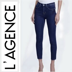 NWT L’AGENCE Margot High‎ Rise Skinny Jeans – Naples Dark Wash – Size 26